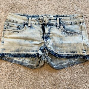 Daytrip acid wash denim shorts with Rhinestones